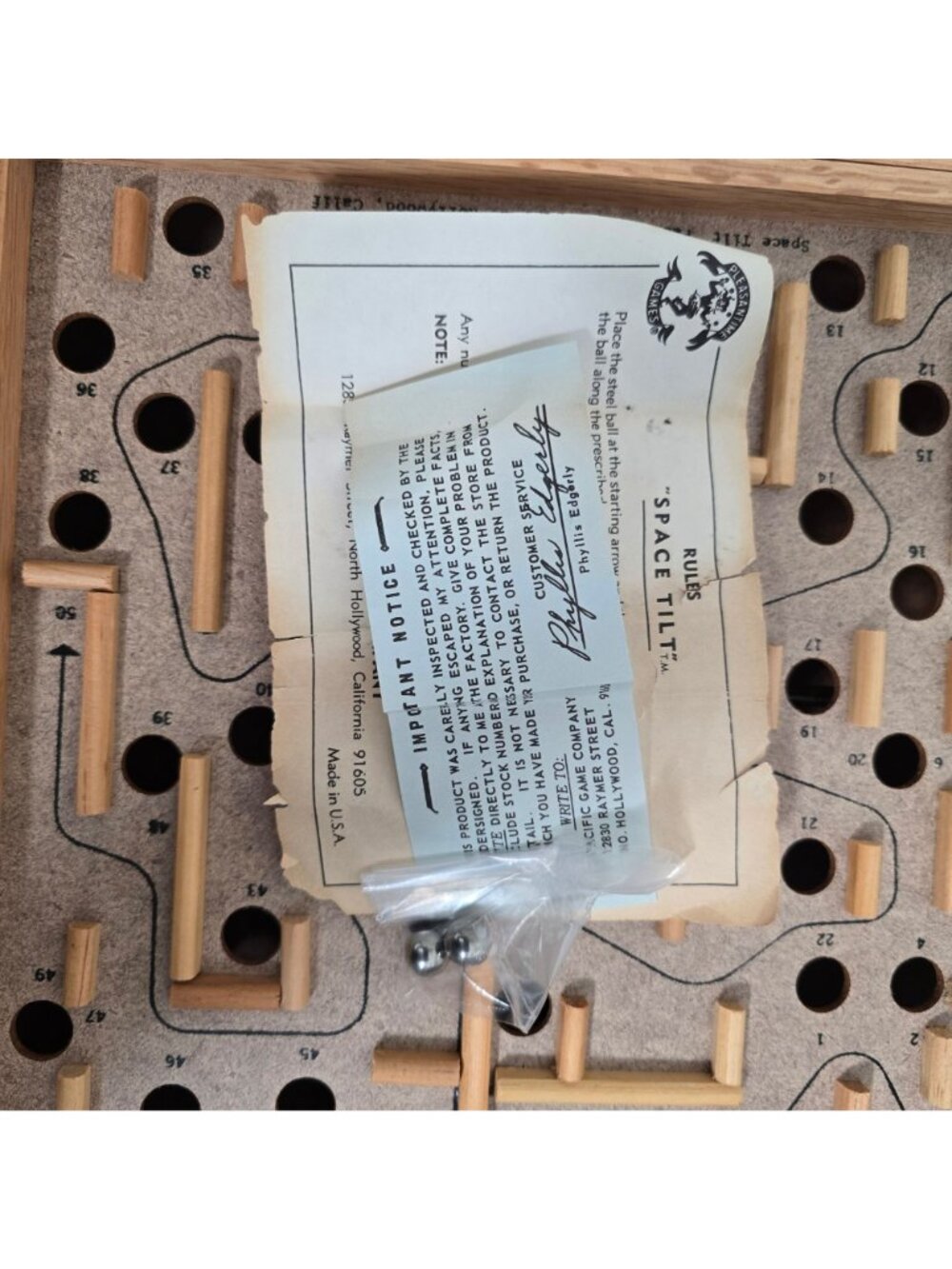 Space Tilt Classic Wooden Labyrinth Maze Game Pacific Game Co. No. 4025 - Picture 7 of 14